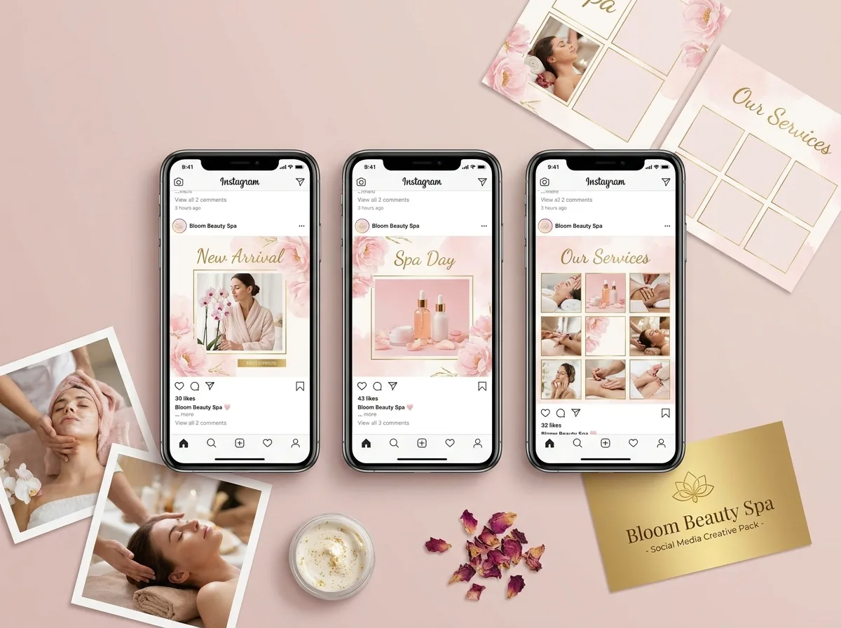 Bloom Beauty social media design pack